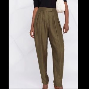 ba&sh trousers in taupe / army green